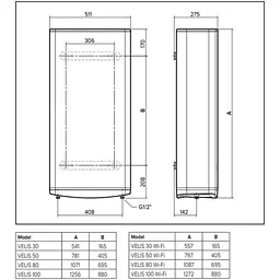 Бойлер Ariston VELIS PRO 80 EU (3626136) - мініатюра 6