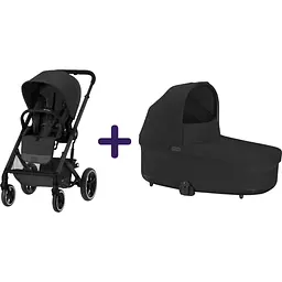 Прогулянкова коляска Cybex Balios S Lux BLK Moon Black + Люлька Cybex S Moon Black