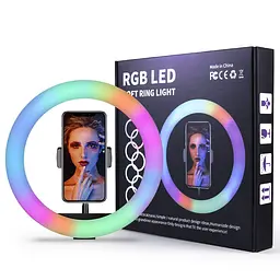 Кільцева світлодіодна LED лампа RIAS RGB-260 з тримачем, USB, управління на проводі 26 см - мініатюра 4