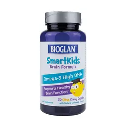 Омага-3 для дітей Bioglan Smartkids Omega-3 High DHA, 30 желейок для підтримки здоров'я мозку - Цитрус