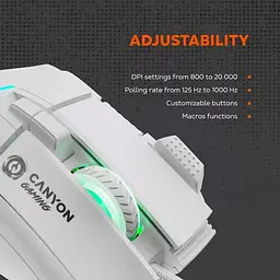 Миша Canyon mouse Fortnax GM-636 RGB 9buttons Wired White (CND-SGM636W) - мініатюра 7