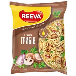 Уцінка. Вермішель Reeva швидкого приготування зі смаком грибів 60 г (918546)