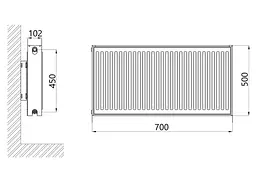 Радіатор сталевий Thermo Alliance IMAS 22 тип 500x700 мм нижнє підключення (TAI22500700V) - мініатюра 2