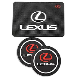 Набір антиковзних килимків для торпеди та підсклянника Lexus 3 шт