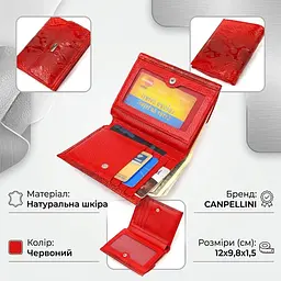 Лакований гаманець для жінок середнього розміру з натуральної шкіри з тисненням під рептилію Canpellini 21816 червоний - мініатюра 2