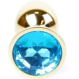Анальна пробка Boss Of Toys Boss Series - Jewellery Gold Plug Light Blue S, BS6400022, Золотий / Голубой - мініатюра 2