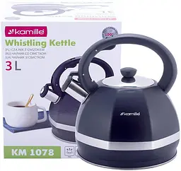 Чайник Marshmallow із нержавіючої сталі зі свистком Kamille Ø19.5х23.5 см kuh0006808 - мініатюра 7