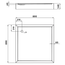 Душовий піддон Lidz Kapielka ST90x90х14, квадратний LKAST909014 - мініатюра 5