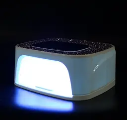 Лампа для манікюру зі стразами SUN S20 UV/LED дисплей сенсор руху знімне дно для педикюру 268 Вт Білий - мініатюра 2