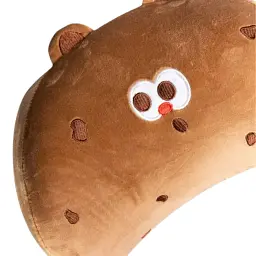 Подушка ортопедична Yiwu Cookie Bear велюр 27х20х12 см коричнева для подорожей - мініатюра 5