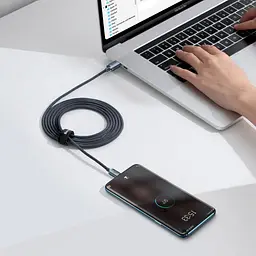 Кабель Baseus Crystal Shine Series Fast Charging Data Cable Type-C to Type-C 100 W 2 m Black (CAJY000701) - мініатюра 5