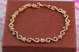 Браслет Xuping Jewelry квітковий завиток 19.5 см золотистий