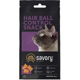 Хрумкі ласощі Savory Snack Подушечки для заохочення котів, контроль шерстяних кульок 60 г - мініатюра 4