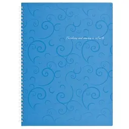 Блокнот Buromax спіраль збоку, А4, 80 аркушів, Barocco, клітинка, синій (BM.2446-614)