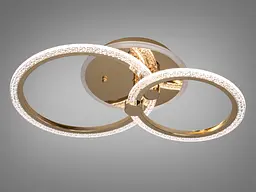 LED люстра з пультом, диммером і кольоровою підсвіткою, 55W, золото - мініатюра 2