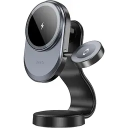 Автотримач із бездротовою зарядкою Hoco HW28 Excelso 2-in-1 Black/Gray (630566) [151327] - мініатюра 3