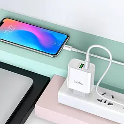 Комплект зарядний набір Hoco C80A Type-C to Type-C cable Rapido 2 порти 1 USB і 1 Type-C - мініатюра 6