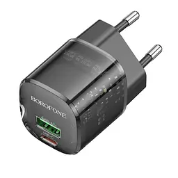 МЗП Borofone BN17 Sunlight PD20W+QC3.0 (1USB-A/1C) Transparent black - мініатюра 2