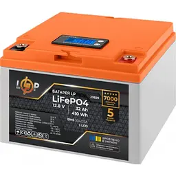 Акумулятор LogicPower LiFePO4 12,8V - 32 Ah (410Wh) (BMS 50А/25A) пластик LCD - мініатюра 3