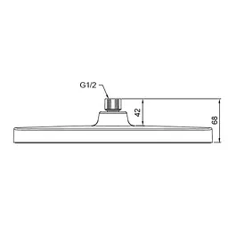 Верхній душ Koer KP-0402-01-OH 310x200 мм KR4984, Хром - мініатюра 2