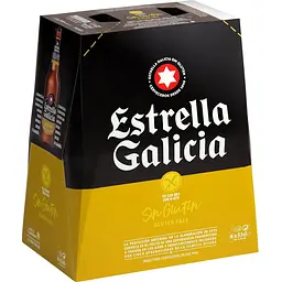 Уцінка. Упаковка пива Estrella Galicia світле без глютену 5.5% 1.98 л (0.33 л x 6 шт.)