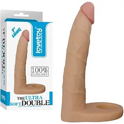 Насадка на пеніс для подвійного проникнення Lovetoy The Ultra Soft 17 см тілесний