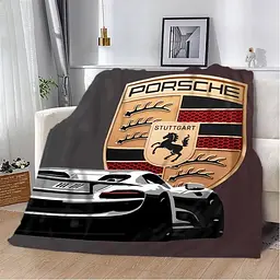 Плед плюшевий з малюнком 3D Porsche 160х200 см