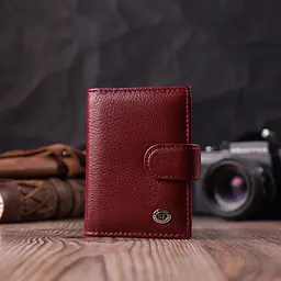Практична візитниця з натуральної шкіри ST Leather 22468 бордова - мініатюра 9