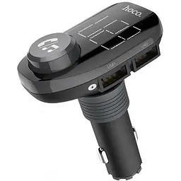 Автомобільний зарядний пристрій Hoco E45 Happy route 2.4 A with wireless FM transmitter чорний - мініатюра 2
