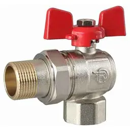 Кран кульовий з американкою Reiger 3/4" кутовий метелик