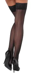 Панчохи Cottelli Legwear Hold-Ups Dot 4, One Size (чорний) - мініатюра 3