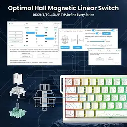 Ігрова магнітна клавіатура ATTACK SHARK X68 HE,RGB,Rapid Trigger, Білий - мініатюра 4