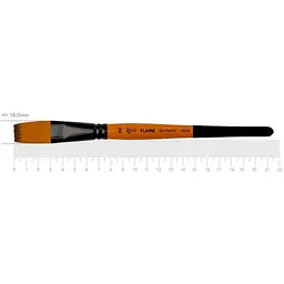 Пензель синтетика плоска FLAME 1368F №20 коротка ручка Rosa