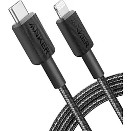 Кабель 322 USB-C to Lightning - 1.8m Nylon Black Anker teh0022035