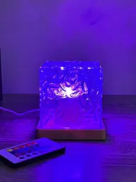 RGB LED нічник Dynamic Water Pattern Light з ефектом води, пультом ДК і USB живленням декоративна настільна лампа - мініатюра 3