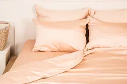 Простирадло на резинці Ecotton 180х200 см однотонне персикового кольору Frost almond (20056)
