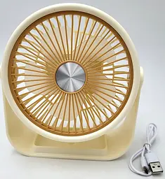 Настільний акумуляторний вентилятор UKC Portable Fan ZB124A 6376 14 см Жовтий (hub_nhk458)