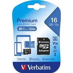 Карта пам'яті Verbatim 16GB microSDHC class 10 (MDAVR-10/G) - мініатюра 3