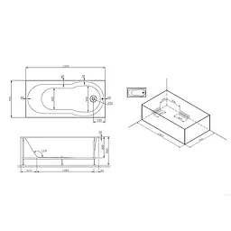 Ванна акрилова Am.Pm X-Joy 150x70 см білий W88A-150-070W-A, Білий - мініатюра 7