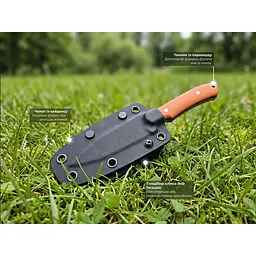 Ніж фіксований кишеньковий Civivi High Grass Field Knife (7,4 см) 14C28N / G10 помаранчевий з чохлом - мініатюра 14