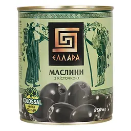 Маслини Ellada Colossal з кісточкою 850 мл (722820)