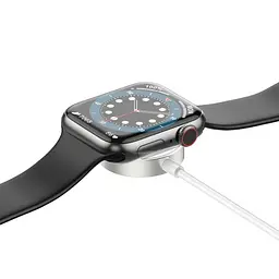 Заряджання кабель магнітний HOCO CW39 Wireless charger USB для iWatch 1 - 7 / SE біле - мініатюра 3
