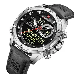 Наручний годинник чоловічий Naviforce Pride NF9208 Silver-Black-Black, NF9208 S/B/B (15227) - мініатюра 2