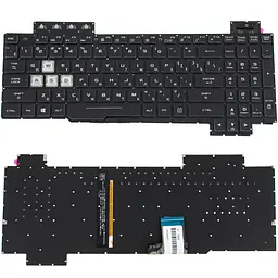 Клавіатура для ноутбука ASUS (FX505 series) rus, black, без фрейма, підсвічування клавішRGB (оригінал)