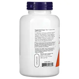 Вітамін С та цинк NOW Vitamin C-1000 & Zinc Immune, 180 вегакапсул для покращення  імунної системи - мініатюра 3