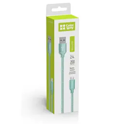 Дата кабель USB 2.0 AM to Micro 5P 2.0m mint ColorWay (CW-CBUM009-MT) - мініатюра 4
