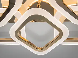 Люстра стельова LED Diasha AS8060/4+4G Dimmer, 80W, 4400 лм, золото, для вітальні, спальні, коридору - мініатюра 4