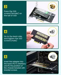 Контролер Ugreen PCI-E 3.0 for SSD M.2 NVMe + M.2 NGFF CM302 (70504) - мініатюра 7
