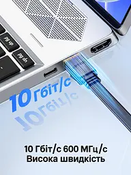Плаский мережевий Ethernet-шнур UGREEN NW106 5 м товщина 2,1 мм патч-корд LAN-кабель штекери RJ45 на обох кінцях Cat 7 до 10 Гбіт/с 600 МГц сумісний з PoE-обладнанням для прокладання під килимами та вздовж стін 20 настінних кліпс і пилозахисні ковпачки для обох штекерів екранування U/FTP жили з чистої міді чорний (11263) - мініатюра 6