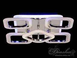 Люстра стельова LED Diasha AS8060/4+1HR, 60W, 3200K-6500K, хром, сучасний стиль з пультом та диммером - мініатюра 2